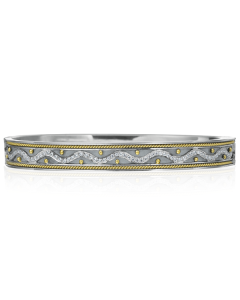 Eli's Jewels Exclusive Etruscan Silver/18K gold Diamond Bangle 49034423