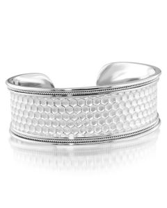 Eli's Jewels exclusive Etruscan Silver Honeycomb 24 mm Bangle Bracelet 49034403