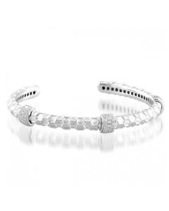 Eli's Jewels Exclusive  honey comb Silver Diamond bangle 49034422