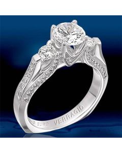 VERRAGIO EURO-8048 PLATINUM ENGAGEMENT RING WITH YELLOW SAPPHIRE