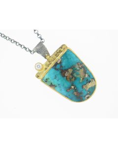 Kurtulan Exclusive 24K Gold & Silver  Turquoise Necklace