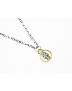 24K Gold & Silver hand with diamonds