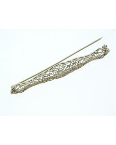 Vintage 18K white gold and Diamond pin