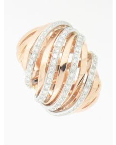Highlights 18K Rose Gold Diamond Dome Ring 25876202