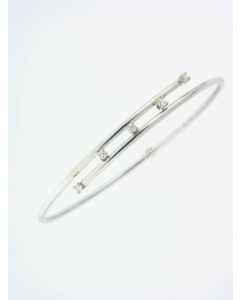 18 K White Gold Diamond flexible Bangle 40010112