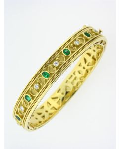 18 K Gold Etruscan Handmade Bangle Bracelet 41031400