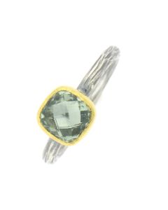 Kurtulan 24K gold & Silver Green Amethyst  Ring