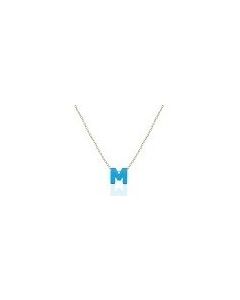 Blue Opal Initials on Silver Gold Plated chain