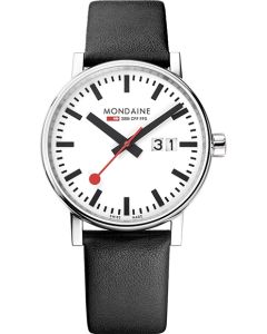 Mondaine SBB evo2 Big Date 40mm Grape Vegan Black Leather MSE.40210.LBV