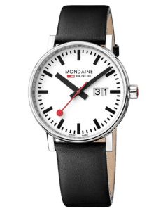 Mondaine Evo2 40mm Big Date Grape Vegan Black Leather MSE.40210.LBV