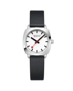 MONDAINE PETITE CUSHION BLACK VEGAN GRAPE LEATHER, 31 MM  MSL.31110.LBV