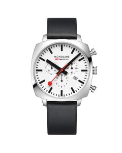 MONDAINE GRAND CUSHION BLACK VEGAN GRAPE LEATHER, 41 MM MSL.41410.LBV.SET