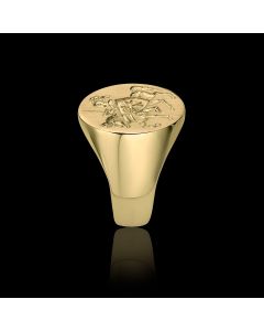 14K Gold High Relief Monogram ring