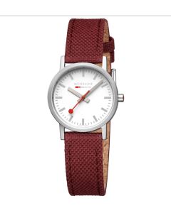 Mondaine Classic 30mm Dark Cherry Textile Band Watch, A658.30323.17SBC1