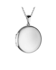 Sterling Silver And Rhodium Plated 22.50 mm Round Plain Locket 75085036