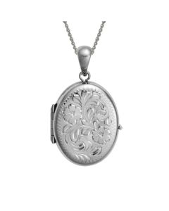 Sterling Silver Rhodium Plated 23mm Oval To Hold 4 pictures Locket 75085018