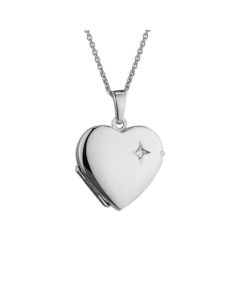 Sterling Silver Rhodium Plated Heart Shape Locket 75085020