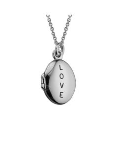 Sterling Silver Rhodium Plated Oval