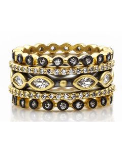 FREIDA ROTHMAN Signature Mixed Marquise Station 5-Stack Ring  YRZR090071B