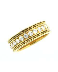 Etruscan 18K Gold Diamond Eternity Ring by Eli's Jewels 2183400