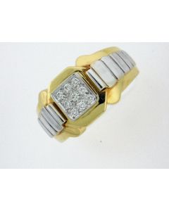 18K TWO TONE GOLD AND DIAMOND GENTS RING 22823157