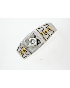 18K TWO TONE GOLD AND DIAMOND GENTS RING 22823209