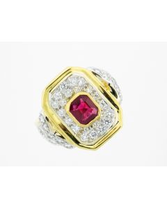 18K Gold Ruby & Diamond Ring, 27123012