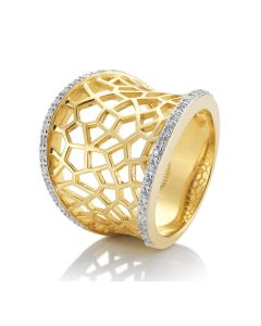 Breuning Rhodium-Gold Plated White Sapphires Ring 42/03305
