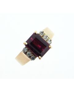 14K Gold Rubellite and Diamonds ring 29219082