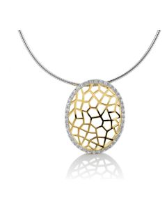 Breuning White Sapphires Gold Plated Silver Pendant 69094602