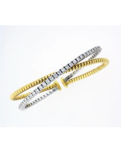 18K Two-tone Gold Diamond Bangle Bracelet 40030417
