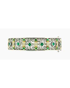 Eli Jewels Exclusive Etruscan Diamond And Emerald Exclusive Bangle 49034411