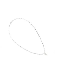 18 K White Gold Bamboo Links Necklace 50000366