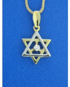 18K TWO TONE GOLD STAR OF DAVID 65889001