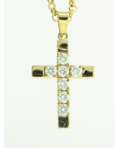 18 K Gold Brilliant Diamond Cross 65893060