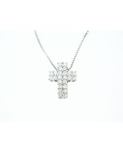 18 K White Gold Diamond Cross 65898102