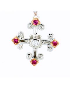 Eli Jewels Exclusive Etruscan Aegean Collection Pink Sapphires Silver Cross 69034612