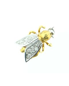 18 K Two-Tone Gold And Diamond  Horsefly Brooch 72072226