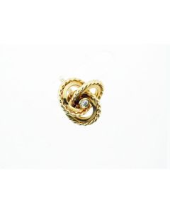 14 K Gold and Diamond Knot Tie Pin 72072744
