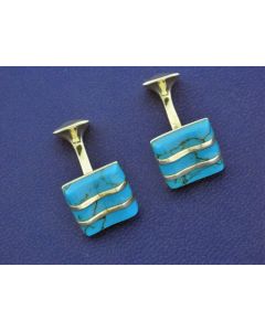 SILVER & TURQUOISE CUFFLINKS