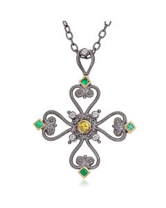 Eli Jewels Exclusive Aegean Cross, Antiqued Silver/18K Gold 69034605