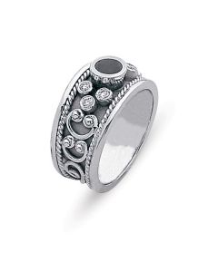 Etruscan 18K Gold Sapphire & Diamond Ring 25831407