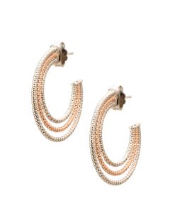 Frederic Duclos Silver Triple Hoop Earrings