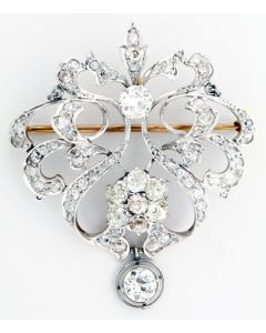 Vintage Two-Tone Diamond Brooch/Necklace 72072736