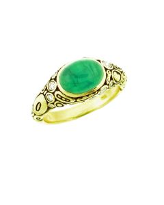 Alex Sepkus R-54M 18 K Gold Cabochon Emerald Ring 27068047