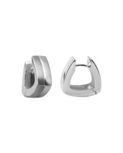 Sterling Silver Rhodium Plated Triangle Hoop Earrings 39085333